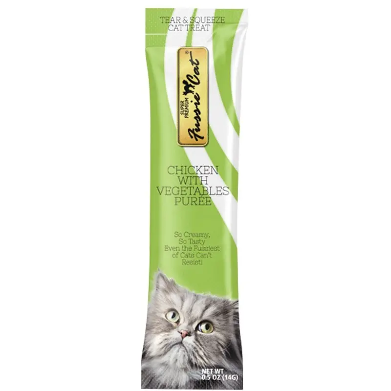 Fussie Cat - Chicken & Veggie Puree Treat 4pk.