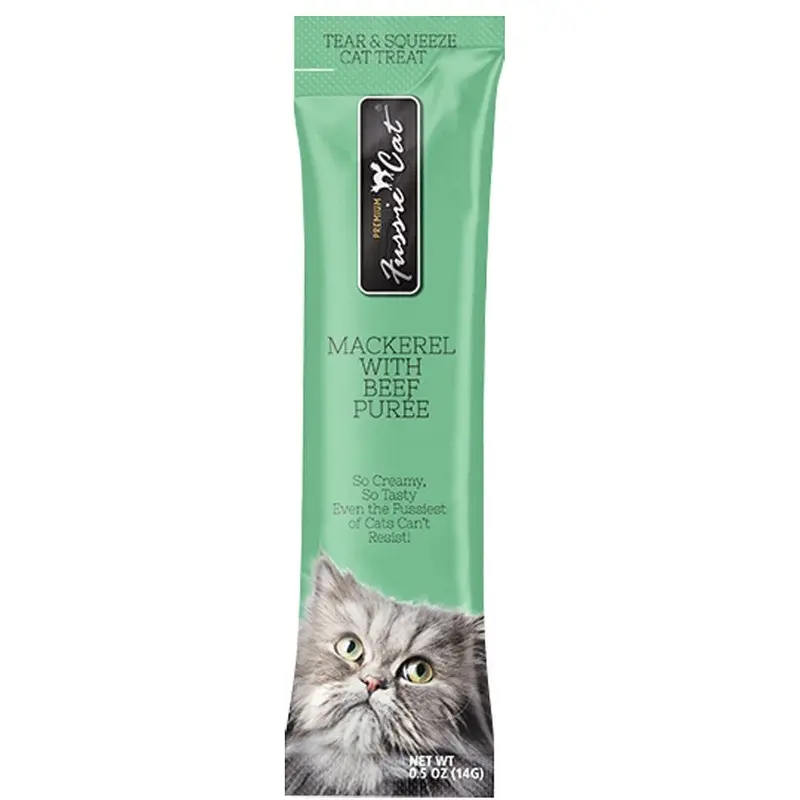 Fussie Cat - Mackerel & Beef Puree Treat 4pk.