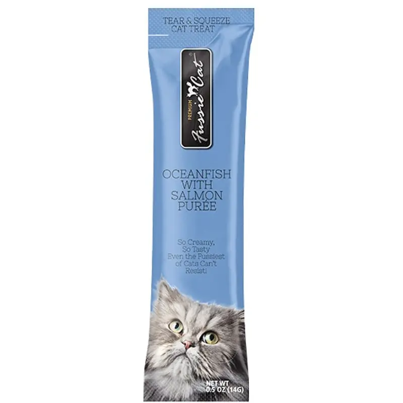 Fussie Cat - Oceanfish & Salmon Puree Treat 4pk.