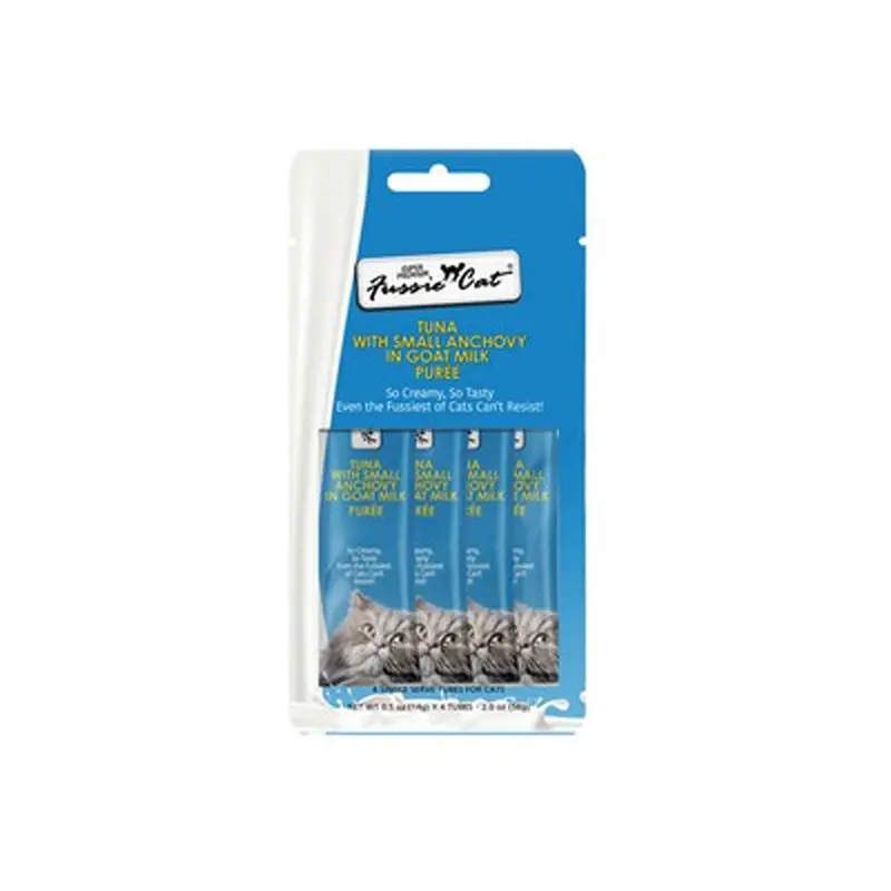 Fussie Cat - Tuna & Anchovy Goat Milk Puree Cat Treat 4pk