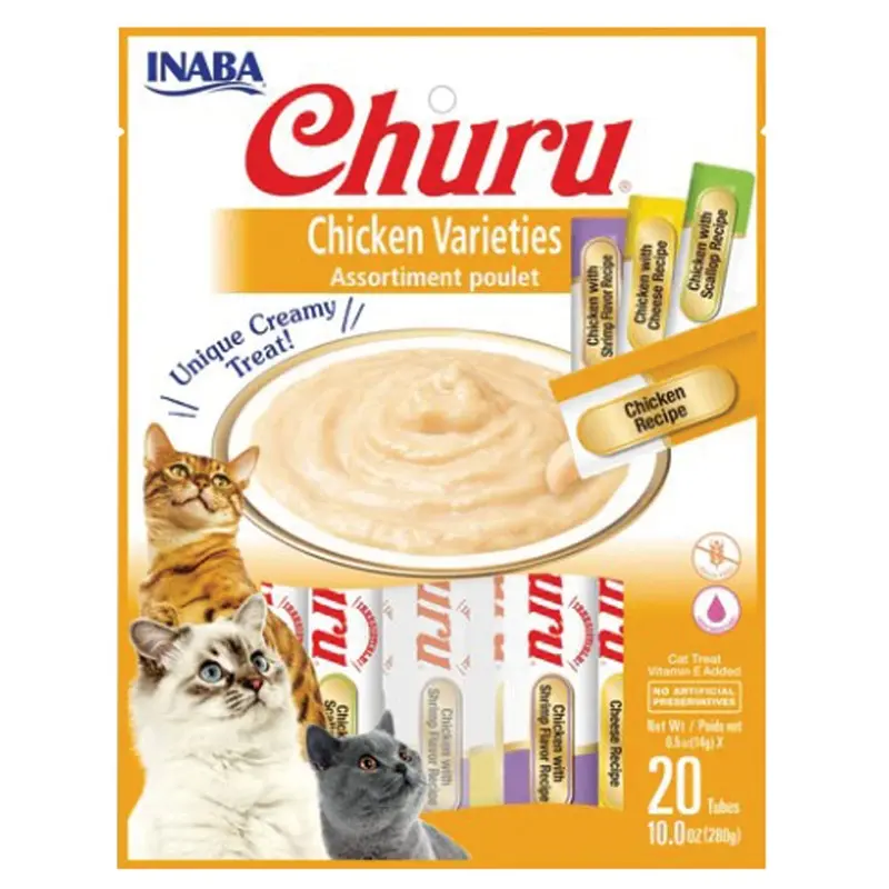 Inaba - Churu Puree Cat Treat Chicken Variety 20pk.