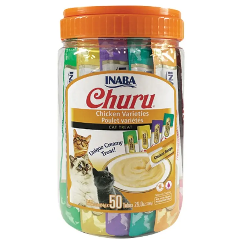 INABA - CHURU PUREE CAT TREAT - CHICKEN VARIETY 50PK.