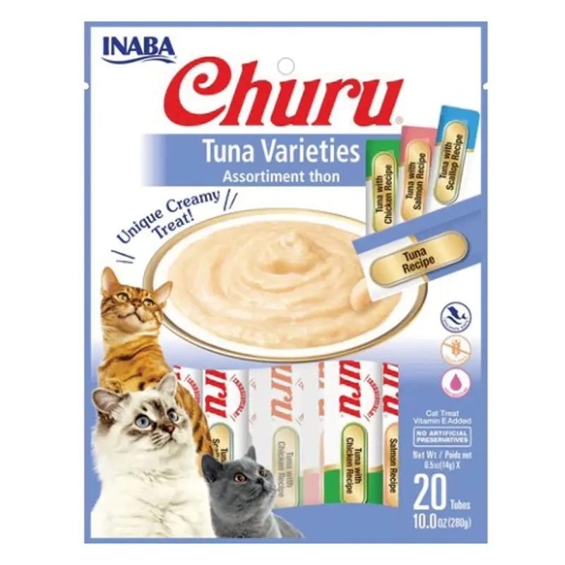 Inaba - Churu Puree Cat Treat Tuna Variety 20pk.