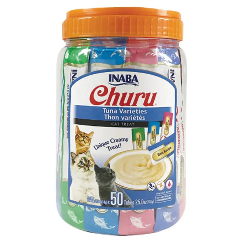 INABA - CHURU PUREE CAT TREAT - TUNA VARIETY 50PK.