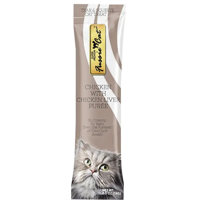 Fussie Cat - Chicken & Liver Puree Treat 4pk.