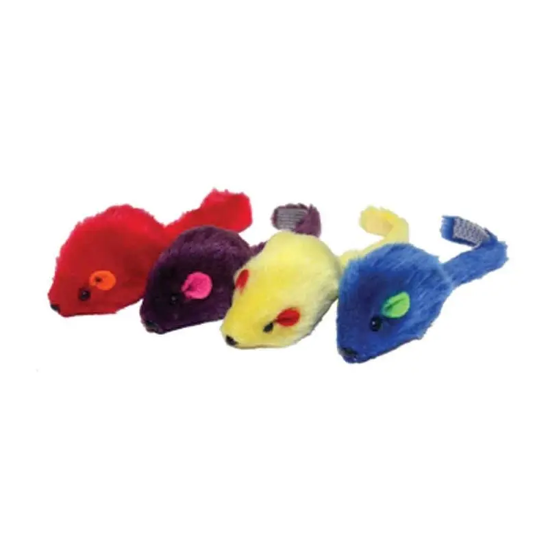 Multi-Colored Mice Cat Toy - 4 pk - 2 in