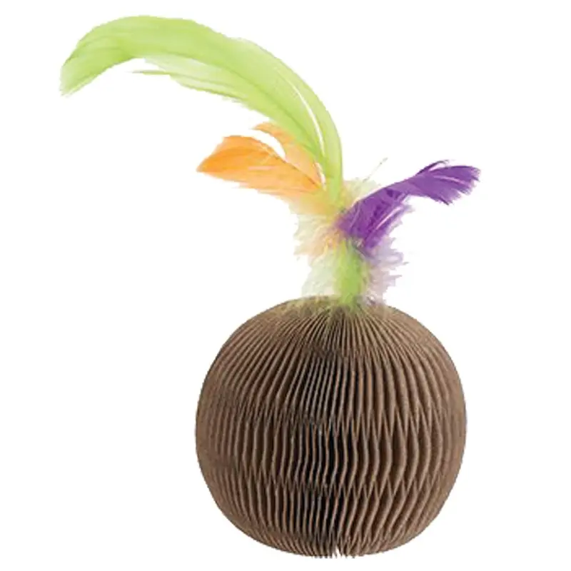 Ware Cat Toy - Corrugated Feather Ball