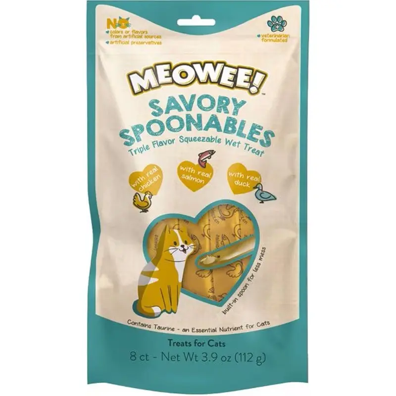 Meowee - Spoonables Chicken,Salmon&Duck Cat Treat 8pk