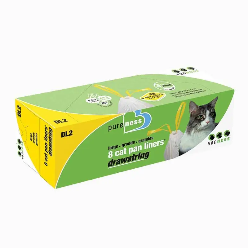 Pure-Ness Drawstring Cat Pan Liners - 19in x 15in-8ct