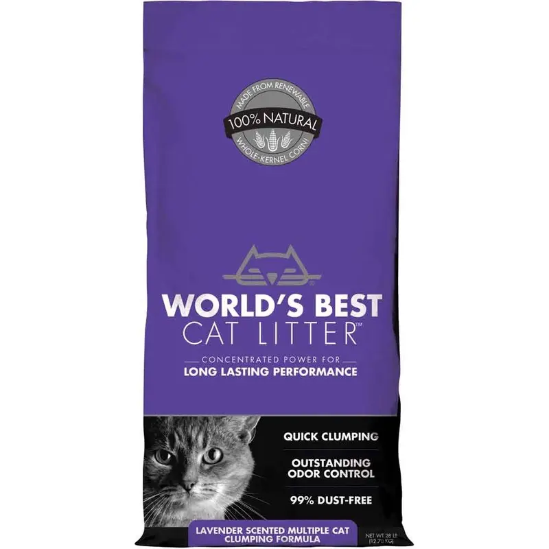 WORLD'S BEST MULTI CAT LITTER - LAVENDER - 28 LB