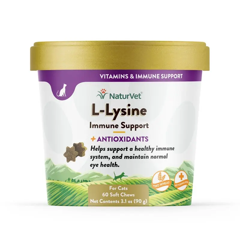 Naturvet - L-Lysine Imm. Suprt Plus Antiox- Soft - 60 Ct