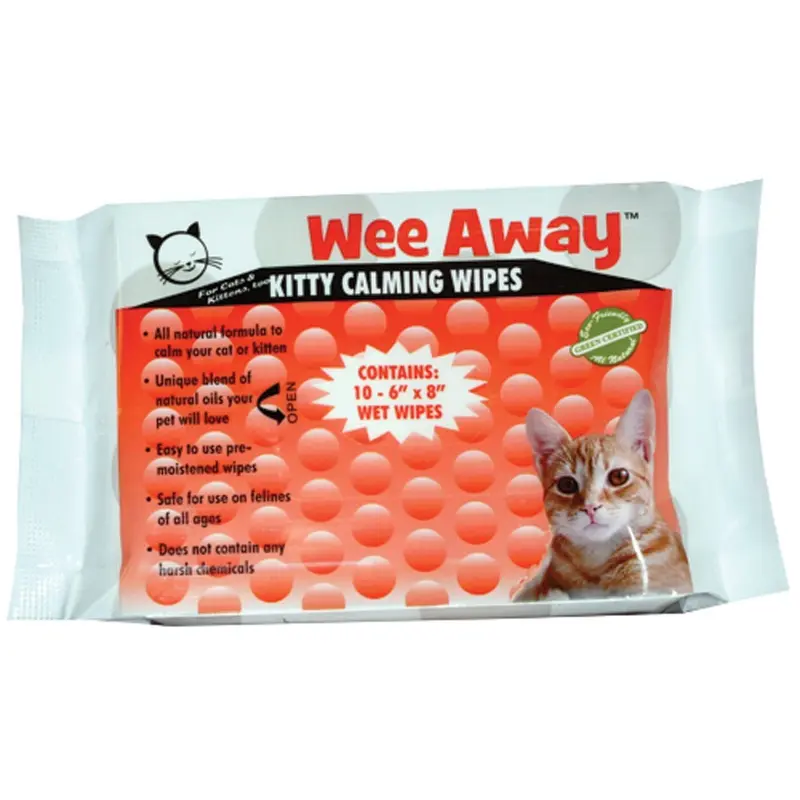 Wee Away Travel Size Kitty Calming Wipes - 10 pk