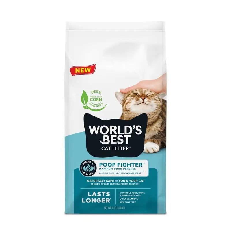 WORLDS BEST - POOP FIGHTER CAT LITTER 15LB