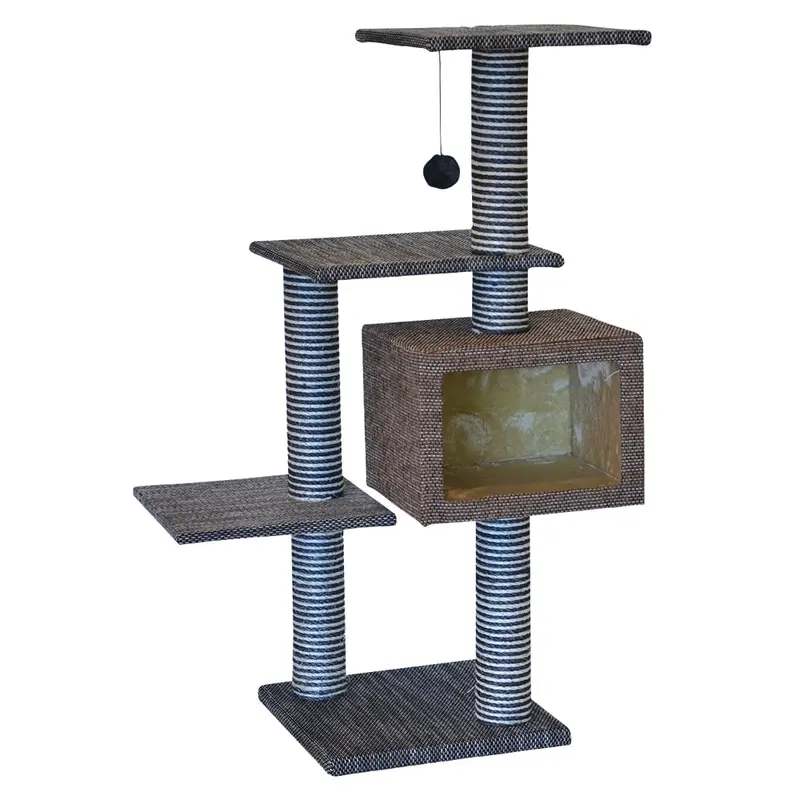 Animal Treasures - Cat Tree Scratcher - Tri Level - 43.5 in
