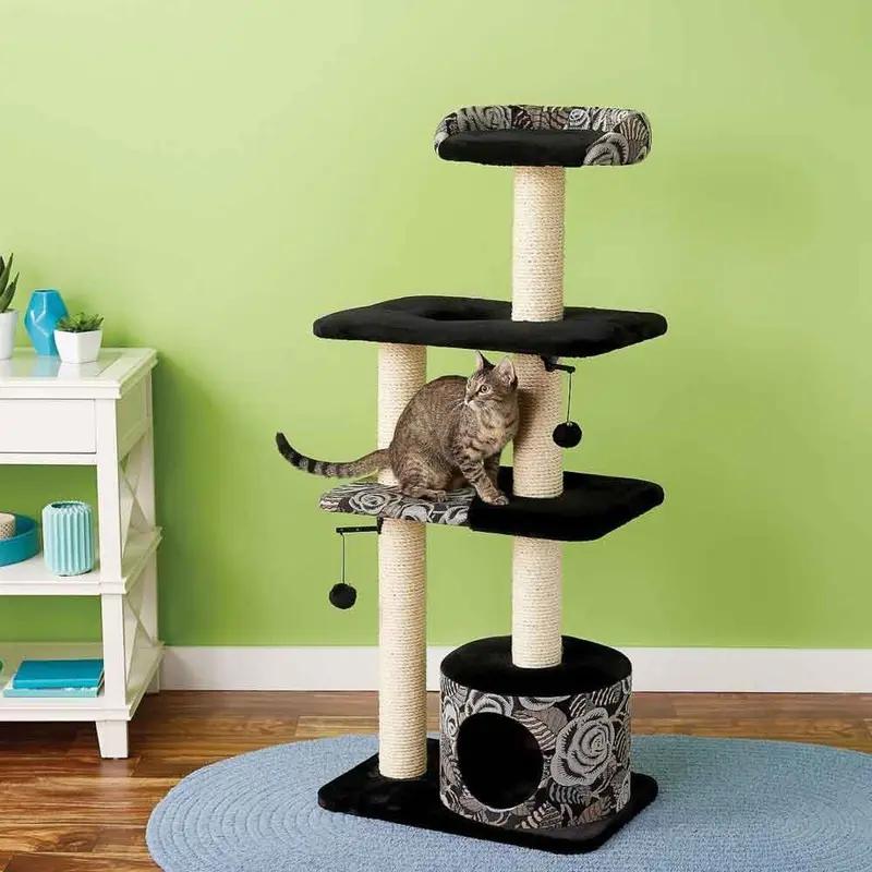 Midwest - Feline Nuvo Tower Black/White 22x15x51in