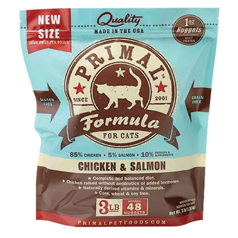 PRIMAL FROZEN FELINE CHICKEN & SALMON FORMULA - 3LB