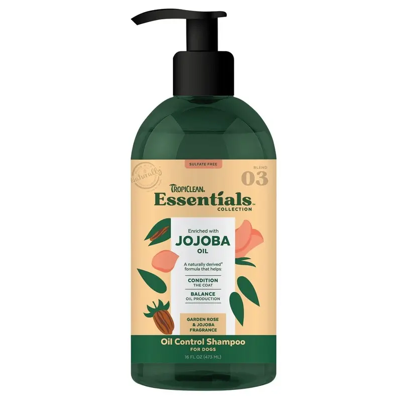 Tropiclean Essentials Shampoo - Oil Control - Jojoba Oil - 16 oz