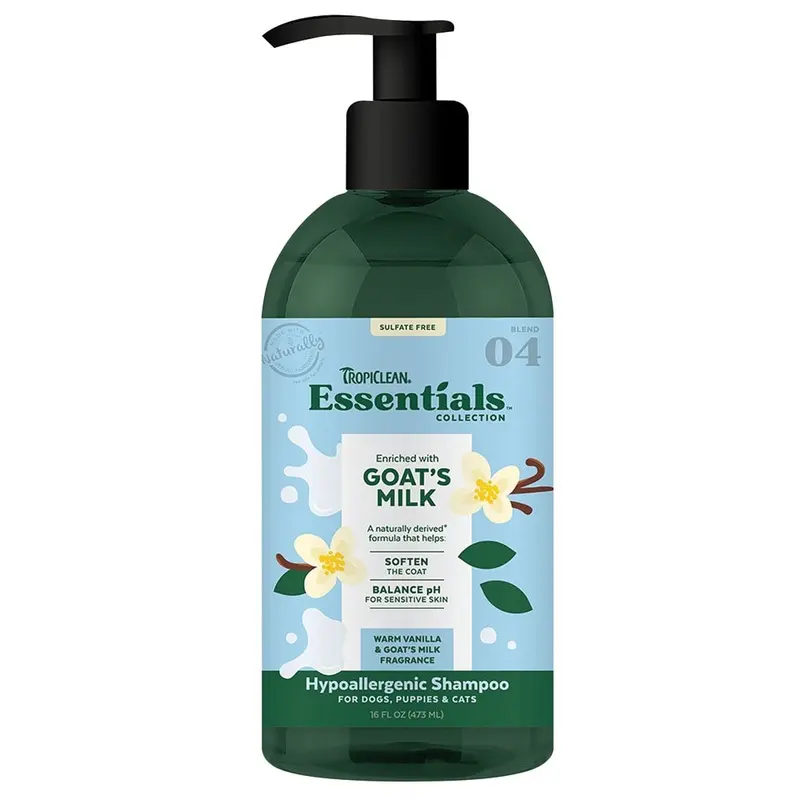 Tropiclean Essentials Shampoo - Soften - Goats Milk - 16 oz