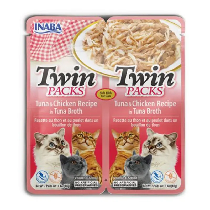 Inaba - Twin Packs Tuna & Chicken in Tuna Broth 1.4oz. Pouch - 2pk.