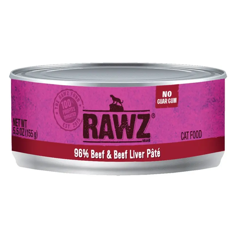 Rawz - 96% Beef and Beef Liver Pate Cat Food 3oz.