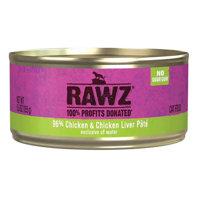Rawz - 96% Chicken and Chicken Liver Pate Cat Food 3oz.