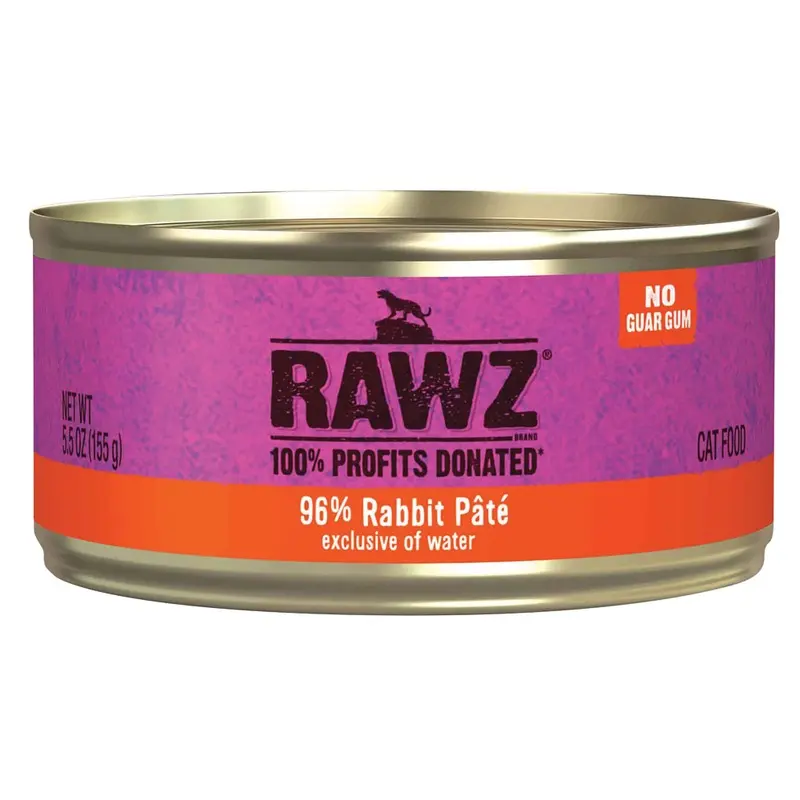 Rawz - 96% Rabbit Pate Cat Food 3oz.