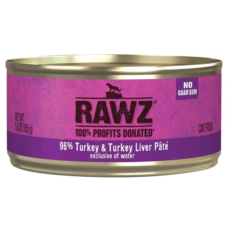Rawz - 96% Turkey and Turkey Liver Pate Cat Food 3oz.