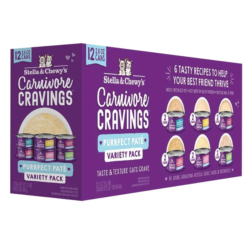 Stella & Chewy Cat Food - Carnivore Pate - 12pc Variety - 2.8oz