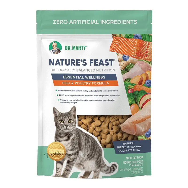 DR. MARTY - ESSENTIAL WELLNESS FISH & POULTRY CAT FOOD 12OZ.