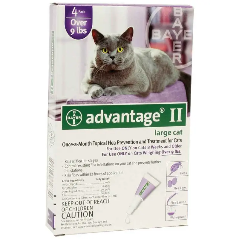 Advantage II for Cats and Kittens - Purple - 10-18lb - 4pk