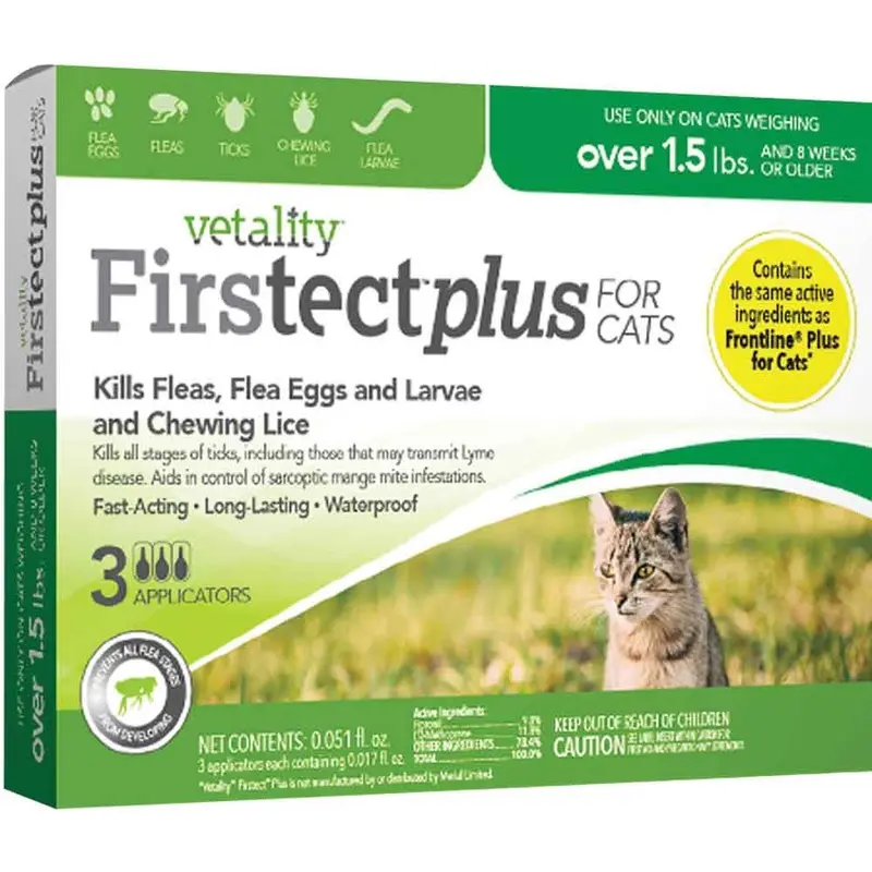 Vetality Firstect Plus for Cats - Over 1.5 lbs - 3 ct