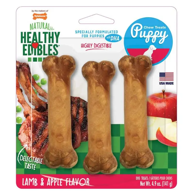 Nylabone - Healthy Edibles Puppy Lamb/Apple Reg 3pk