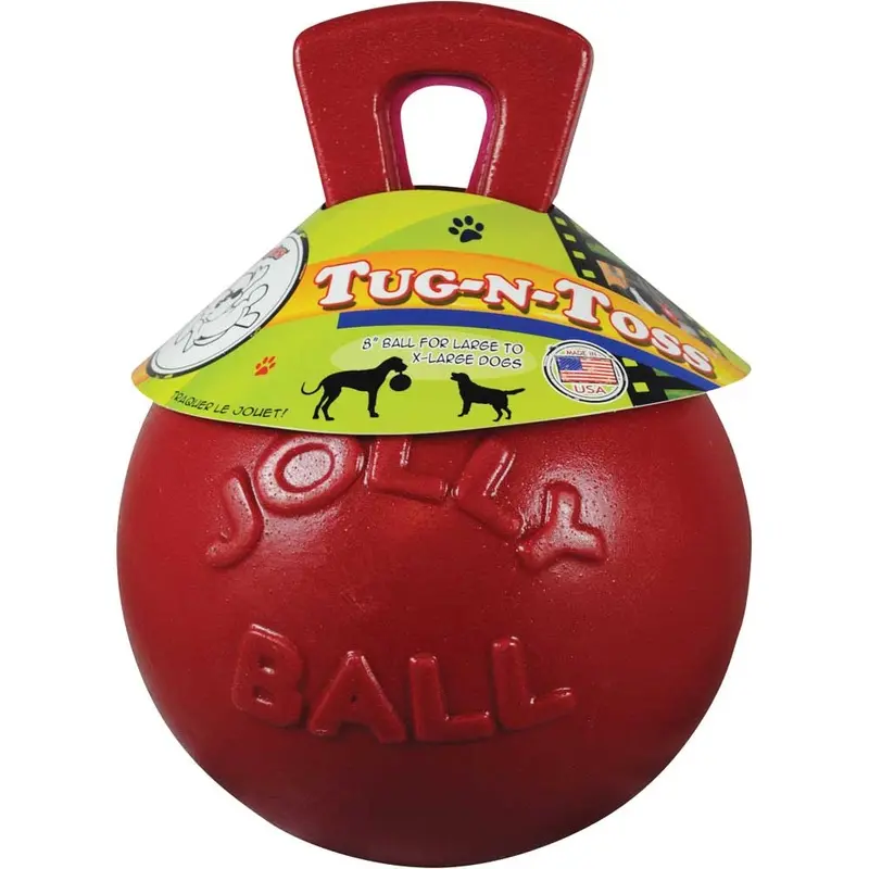 Jolly Pets Dog Toy - Tug-N-Toss Ball - Red - XL