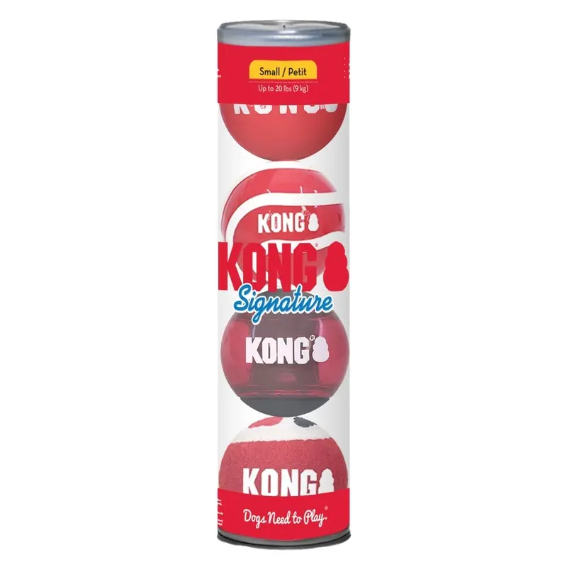 Kong Dog Toy - Signature Balls - Sm - 4 pk