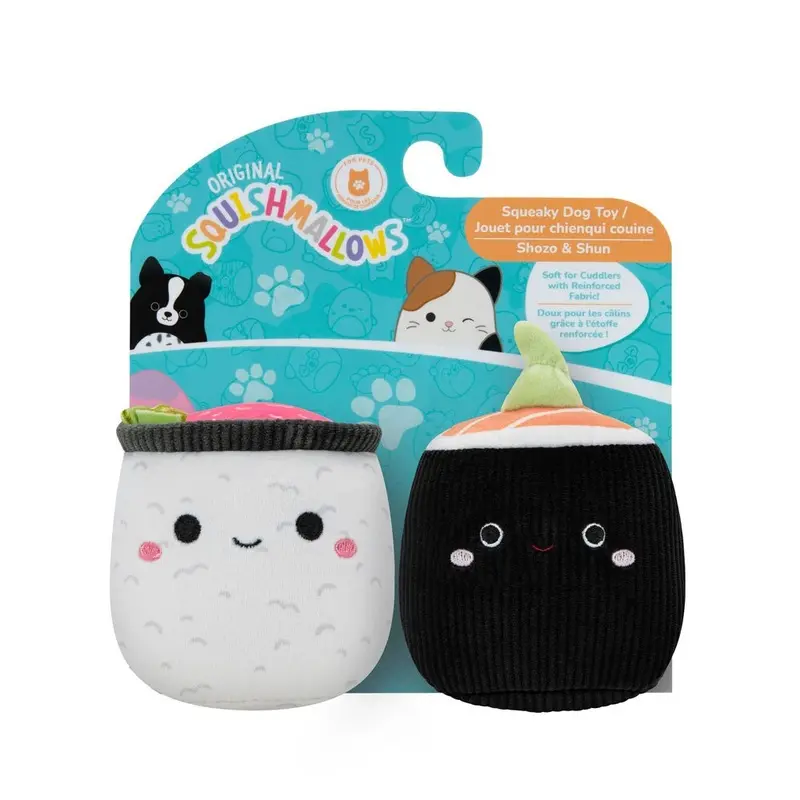Squishmallow - Squeaky Dog Toy - Sushi - 2pk