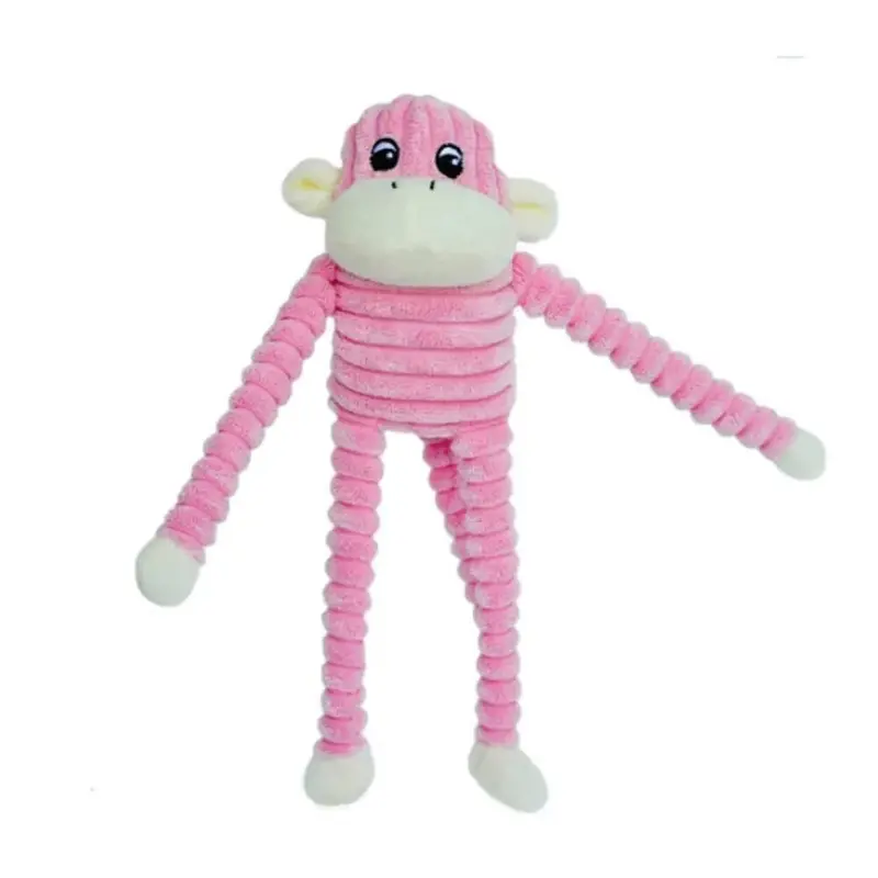 Zippy Paws - Pink Crinkle Monkey Small Dog Toy