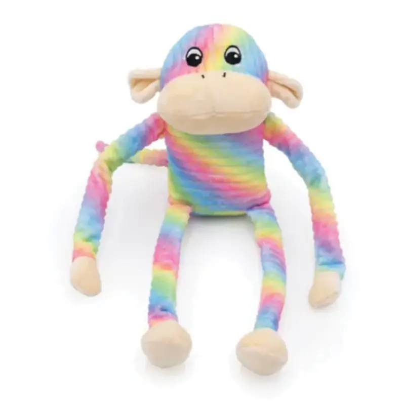 Zippy Paws - Rainbow Crinkle Monkey Large Dog Toy