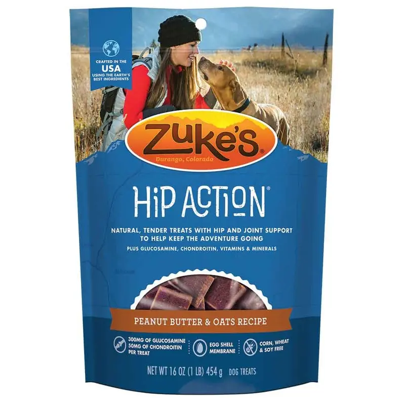 Merrick Dog Treats - Zukes Hip Action - Peanut Butter - 16 oz