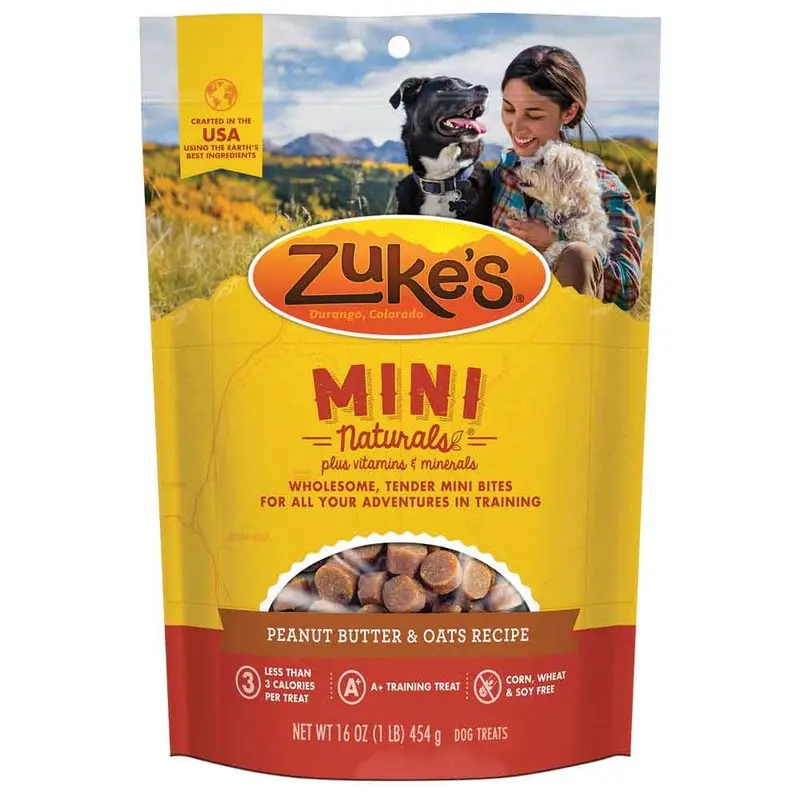 Merrick Dog Treats - Zukes Mini Naturals - Peanut Butter - 16 oz