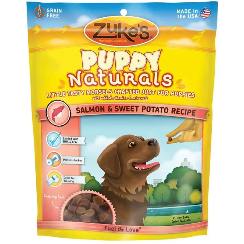 Merrick Dog Treats - Zukes Puppy Naturals - Salmon & Sweet Pot - 5 oz