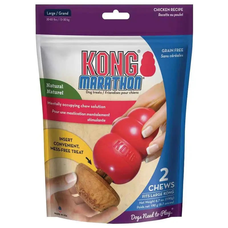 Kong Marathon Chew - PNut Butter - Large - 2 pk