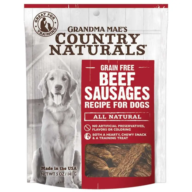 Grandma Maes - Country Naturals GF Dog Treats - Sausage - Beef - 5 oz