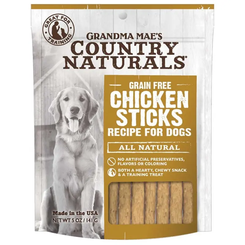 Grandma Maes - Country Naturals GF Dog Treats - Sticks - Chkn - 5 oz
