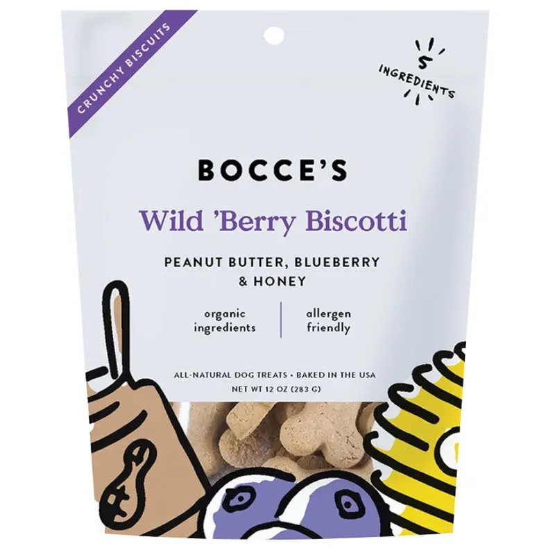 BOCCES SMALL BATCH DOG TREATS - WILD BERRY BISCOTTI - 12 OZ