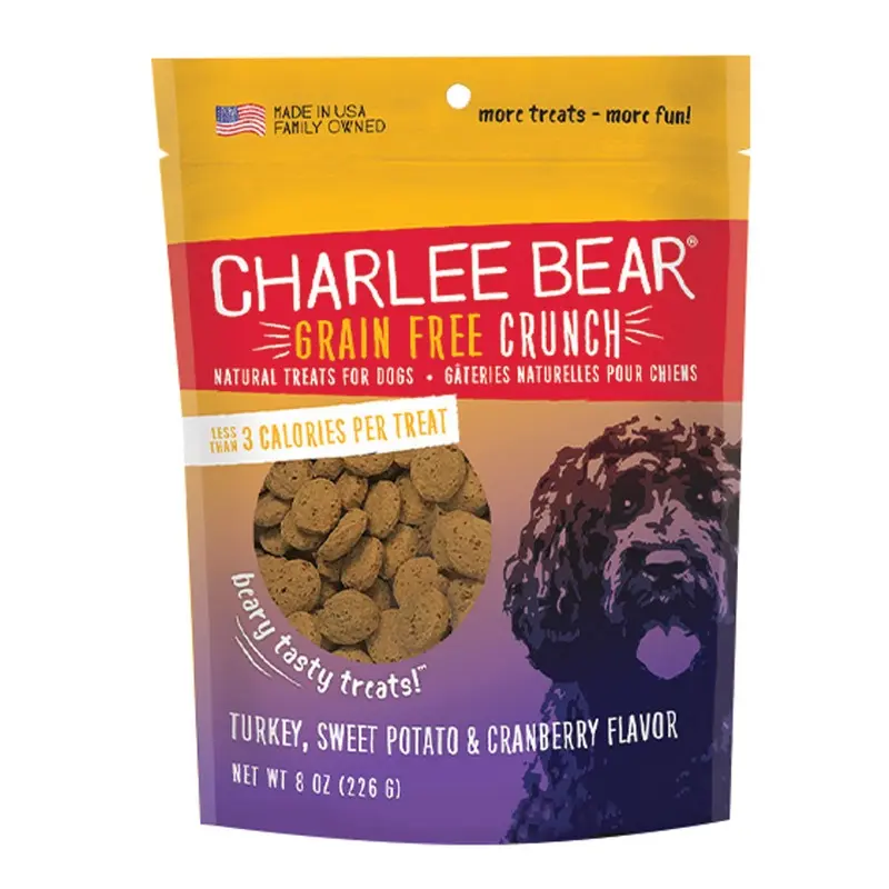 Charlee Bear Grain Free Crunch - Turkey/Swt Pot/Cran - 8 oz