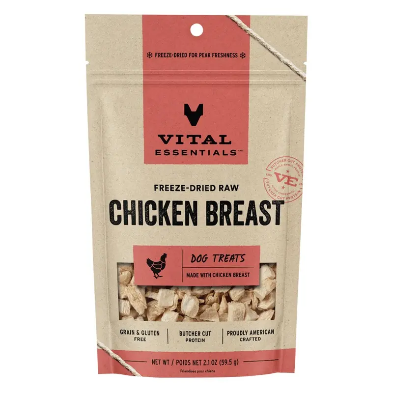 Vital Essentials Dog - FD Treats - Chicken Breast - 2.1oz