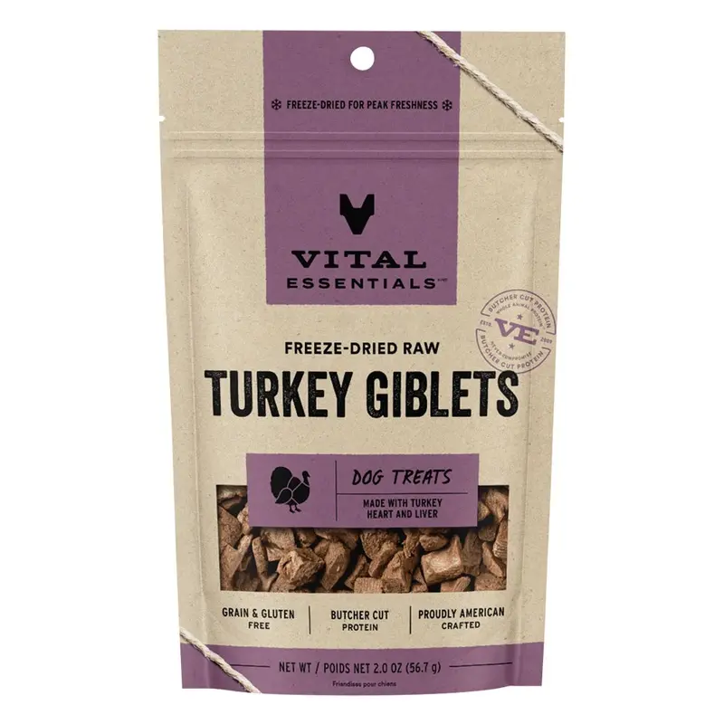 Vital Essentials Dog - FD Treats - Turkey Giblets - 2oz