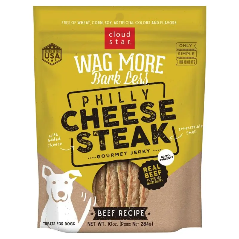 Cloud Star Dog Treats - Gourmet Jerky - Philly Cheese Steak - 10 oz