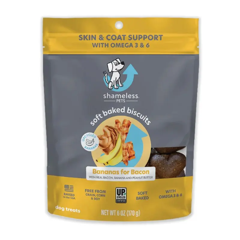 SHAMELESS DOG BISCUITS - BANANAS FOR BACON - 6OZ