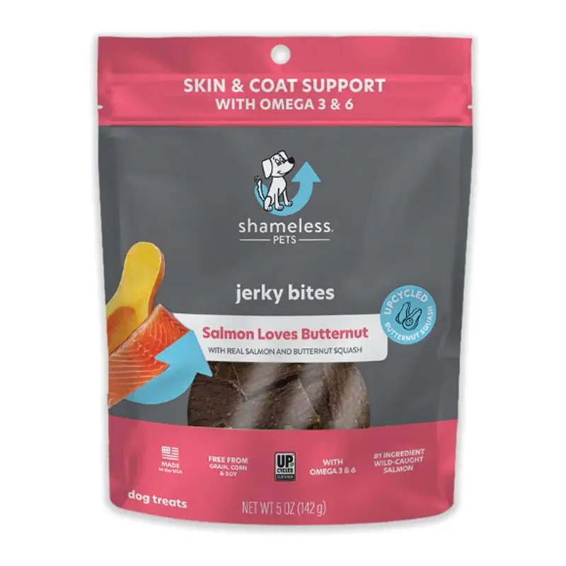 SHAMELESS DOG JERKY - SALMON LOVES BUTTERNUT - 5OZ